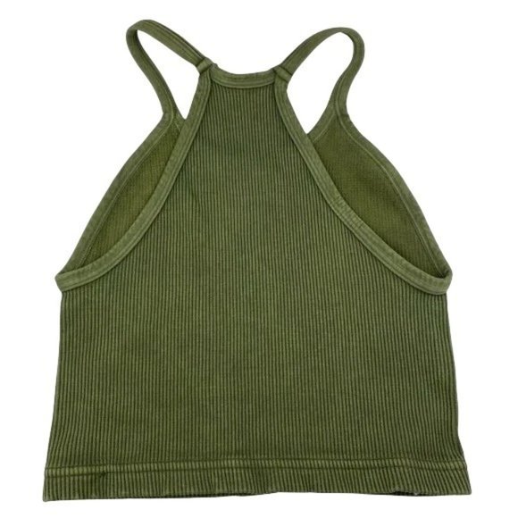 FREE PEOPLE MOVEMENT OLIVE GREEN HAPPINESS RUNS CROP TANK NWOT SZ: X/S  M/L NWOT - Picture 4 of 7